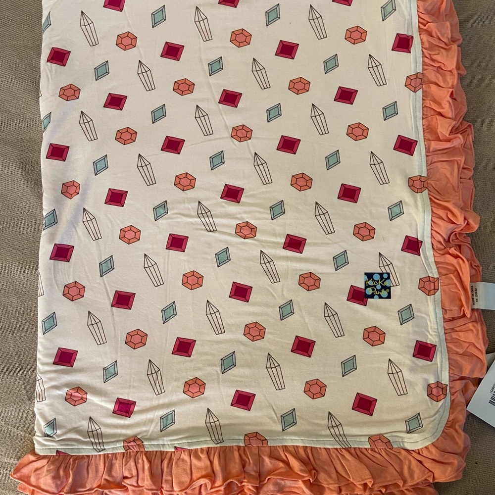 Kickee pants Ruffle toddler blanket in natural gems